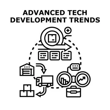 Advanced tech development trends process optimization Stock Illustration