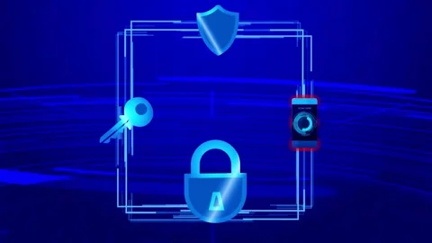 Advanced Tech Security Lock – Smart Protection for Home &amp; Office Stock Footage 314932487