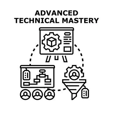 Advanced technical mastery developing expert skills and knowledge Stock Illustration