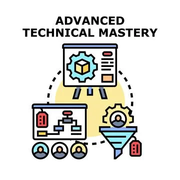 Advanced technical mastery developing expert skills and knowledge Stock Illustration