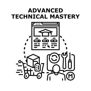 Advanced technical mastery for skills development and e commerce Stock Illustration