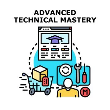 Advanced technical mastery for skills development and e commerce Stock Illustration