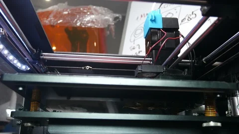 Advanced technological development of 3d printing of 3d printers Stock Footage 89145162