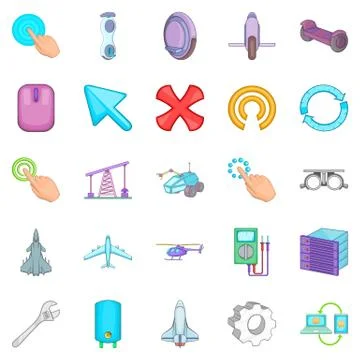 Advanced technologies icons set, cartoon style イラスト素材