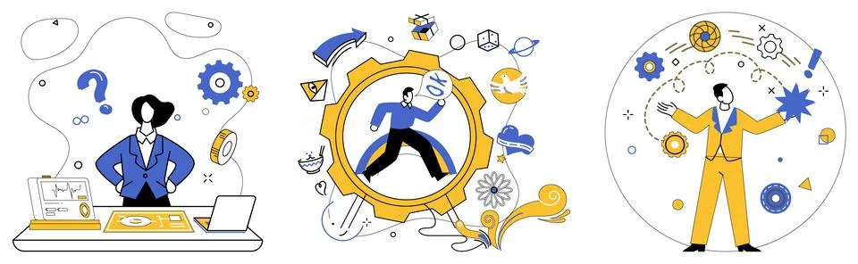 Advanced technology. The advantage advanced technology lies in its ability to Stock Illustration