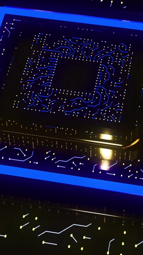 Advanced technology concept. Design. Visualization of a microchip created by Stock Footage 278156078