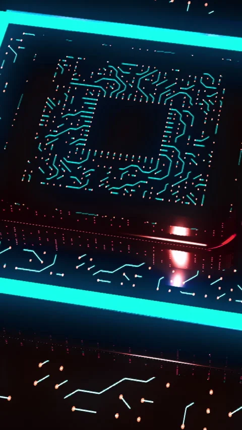 Advanced technology concept. Design. Visualization of a microchip created by Stock Footage 278157035