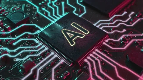 Advanced Technology Concept Visualization: Circuit Board CPU Processor Microchip Stock Footage 156790146