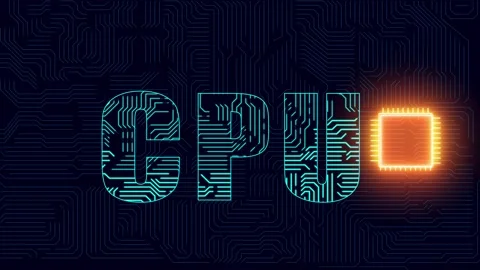 Advanced Technology Concept Visualization: Circuit Board CPU Processor Microchip Stock Footage 237398475