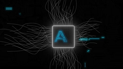 Advanced Technology Concept Visualization: Circuit Board CPU Processor Microchip Stock Footage 274937936