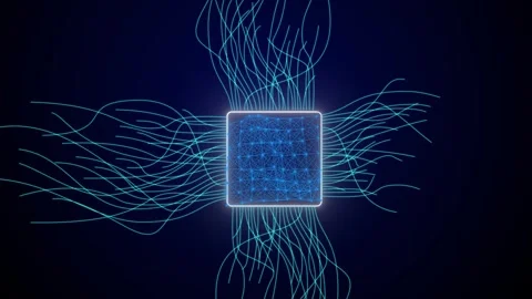 Advanced Technology Concept Visualization: Circuit Board CPU Processor Microchip Stock Footage 274939470