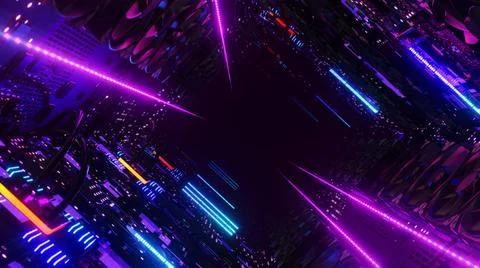 Advanced Technology On CPU Processor 03.jpg 3D illustration Background for... Stock Photos