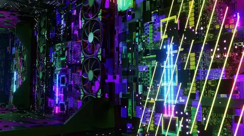 Advanced Technology On CPU Processor Stock Illustration