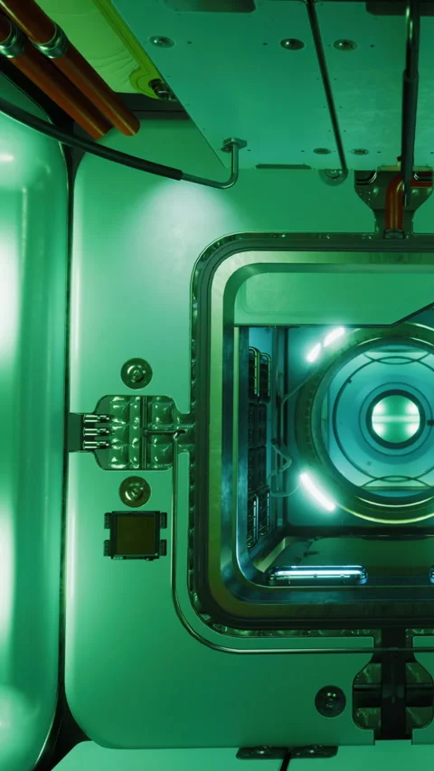 Advanced technology in a futuristic control room with glowing elements Stock Footage 337972754