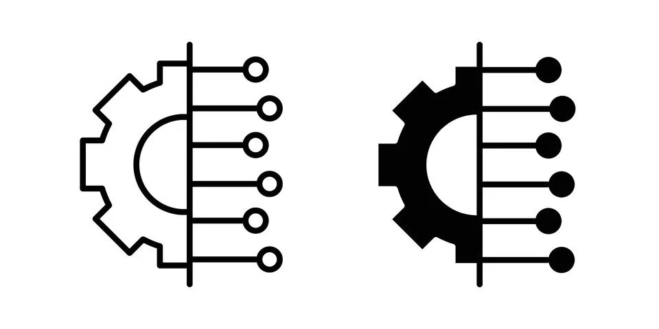 Advanced technology icon bundle for website design projects Stock Illustration