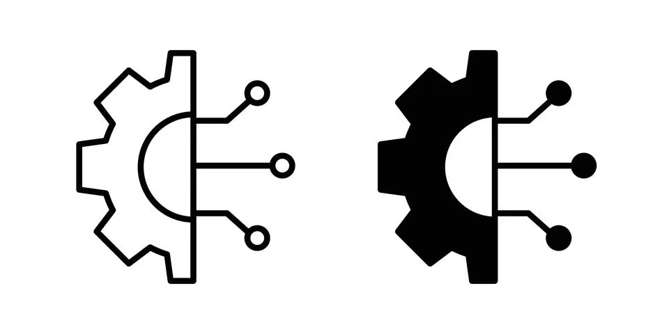 Advanced technology icon for web projects Ilustración de archivo
