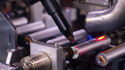 Advanced technology mass production line new rechargeable electric battery Video stock 310354178