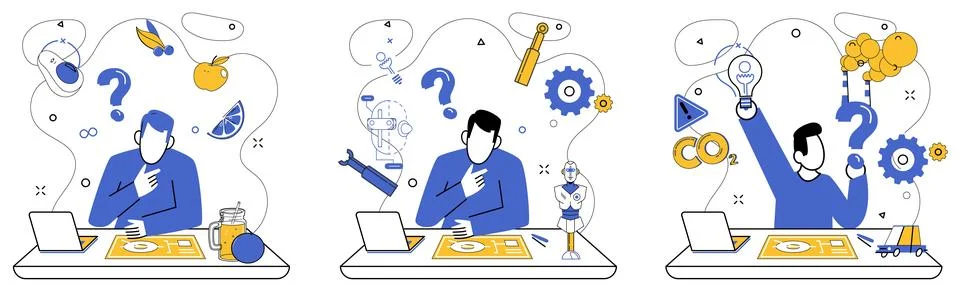 Advanced technology. Professional growth is beacon guiding businesses through Stock Illustration