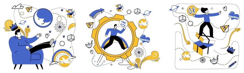 Advanced technology. In realm innovation, advanced technology is key unlocking Stock Illustration