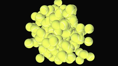 Advanced Tennis Balls Explosion full ultra HD 4k RGB + ALPHA transparent Stock-Footage 87188049