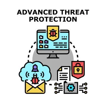 Advanced threat protection cyber security concept Illustrazione stock