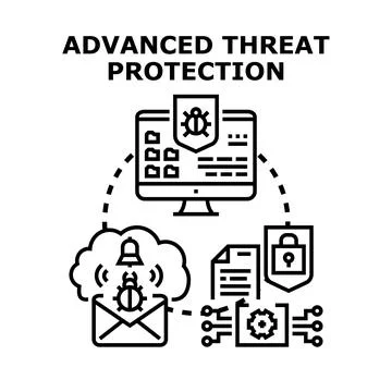 Advanced threat protection cyber security concept Stockillustratie
