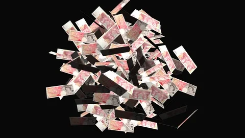 Advanced UK Pound Explosion full ultra 4k RGB + ALPHA transparent background Stock-Footage 86319239
