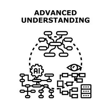 Advanced understanding concept for artificial intelligence development Stock Illustration