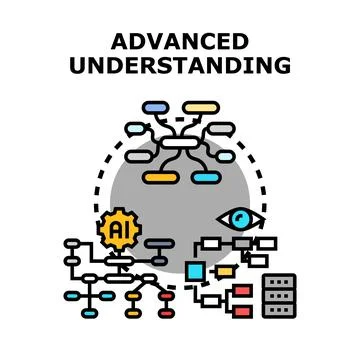Advanced understanding concept for artificial intelligence development Stock Illustration