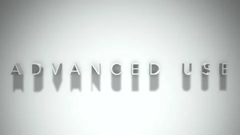 Advanced use 3D title animation white text on a white background Stock Footage 299759395