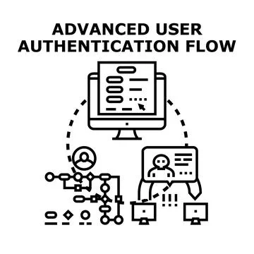 Advanced user authentication flow concept for digital access Stock Illustration