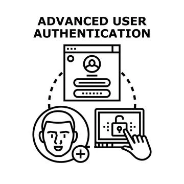 Advanced user authentication process for secure login Stock Illustration