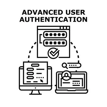 Advanced user authentication securing digital access concept Stock Illustration