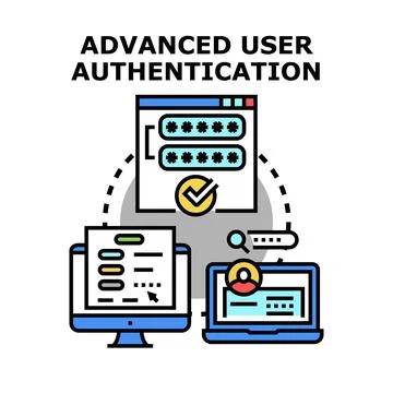 Advanced user authentication securing digital access concept Stock Illustration