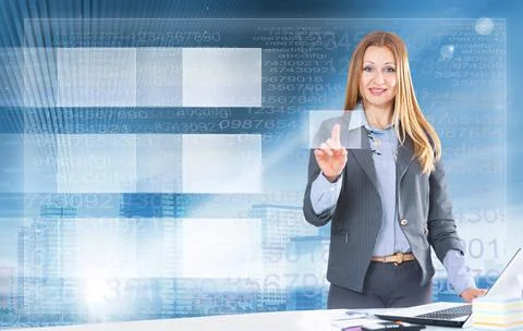 Advanced user of high modern technology Stock-Fotos