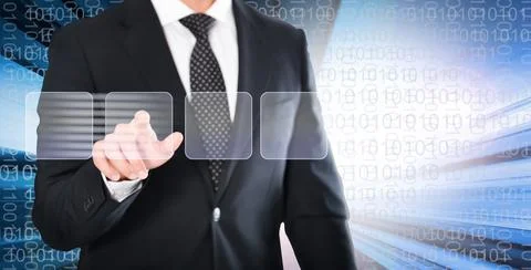 Advanced user of high modern technology Stock-Fotos