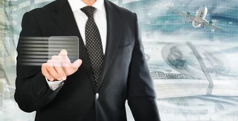 Advanced user of high modern technology Foto stock
