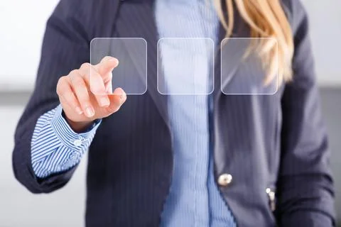Advanced user of high modern technology Foto stock