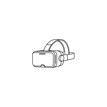 Advanced virtual reality headset outline. modern vr device icon Stock Illustration