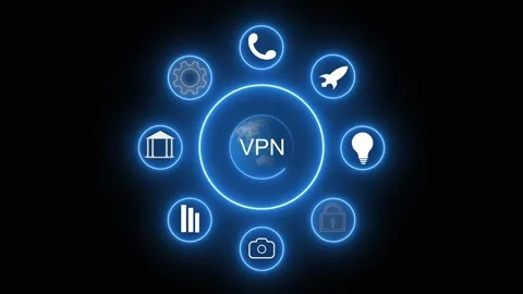 Advanced VPN network map safeguards international data communication paths... Stock Footage 337817435