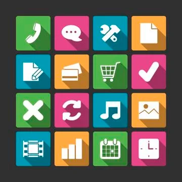 Advanced website navigation elements, squared shadows Stock Illustration