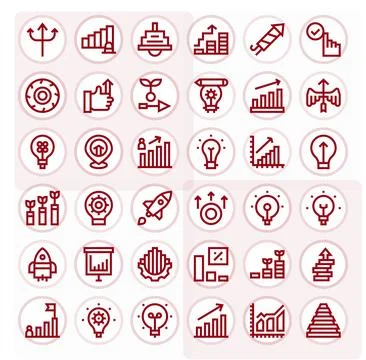 Advancement Ultimate Vector Package with 36 128x128 Bold Line PIXEL Perfect.. Illustrazione stock