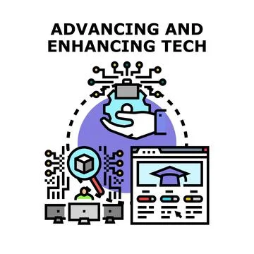 Advancing and enhancing technology development for digital learning Stock Illustration