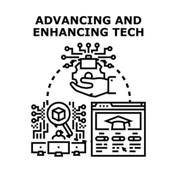 Advancing and enhancing technology development for digital learning Stock Illustration
