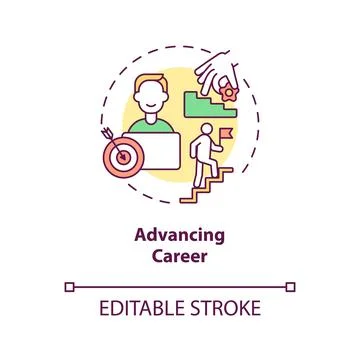 Advancing career concept icon Stock Illustration