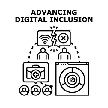 Advancing digital inclusion vector illustration concept Stock Illustration