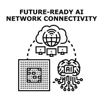Advancing future ready ai network connectivity technology Stock Illustration
