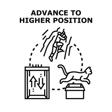 Advancing to a higher position and reaching success concept Ilustración de archivo