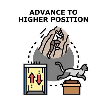 Advancing to a higher position and reaching success concept Stock Illustration