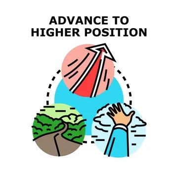 Advancing to higher position concept for success Stock Illustration